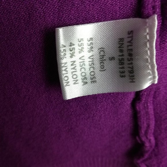 Staccato Womens Sweater Cardigan Open Purple Knit Long‎ Sleeve Lightweight Small - Picture 7 of 12